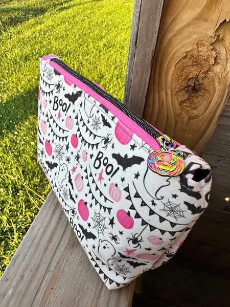 Pink ghostie zipper pouch