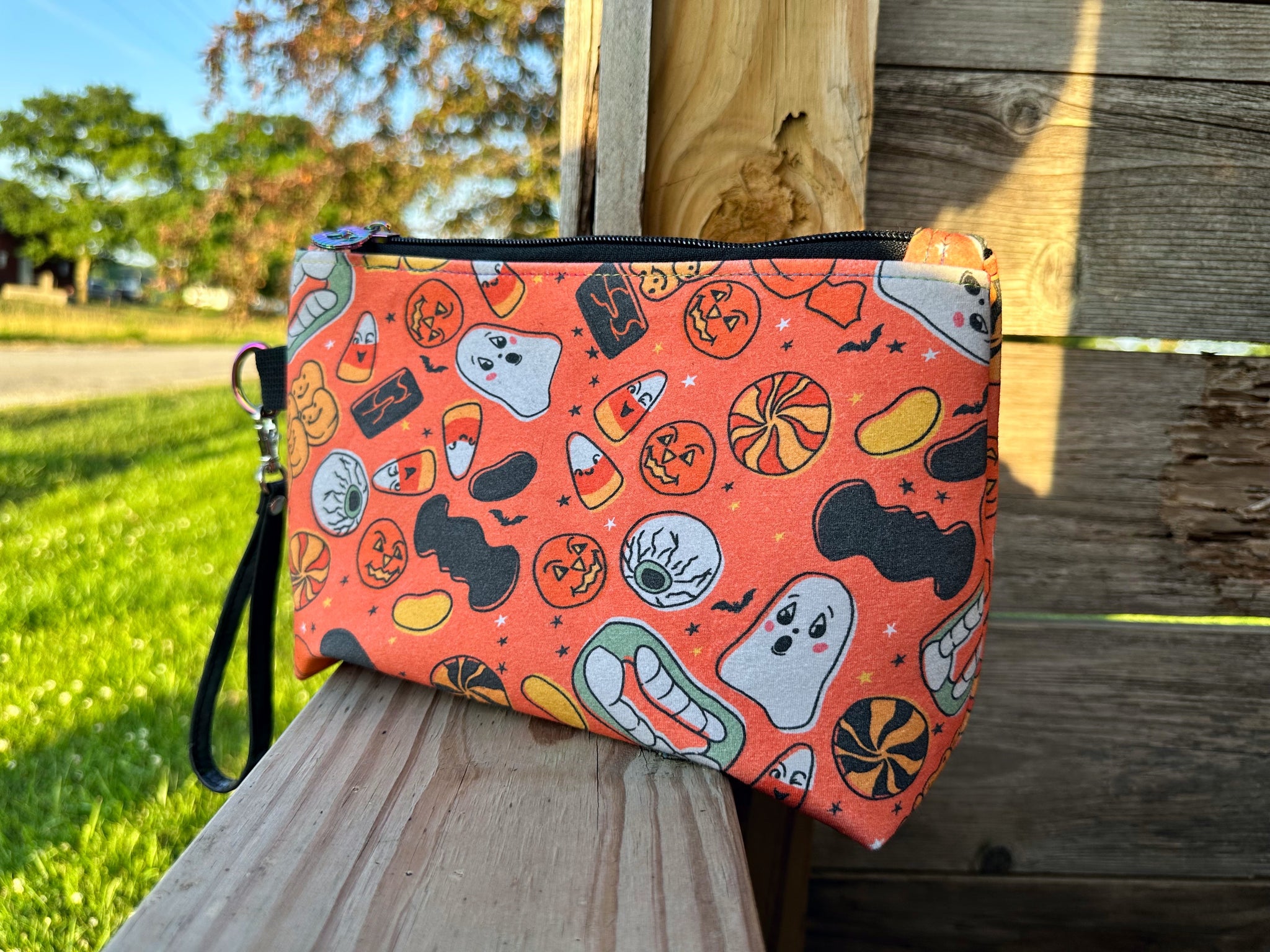 Vintage candy zipper pouch