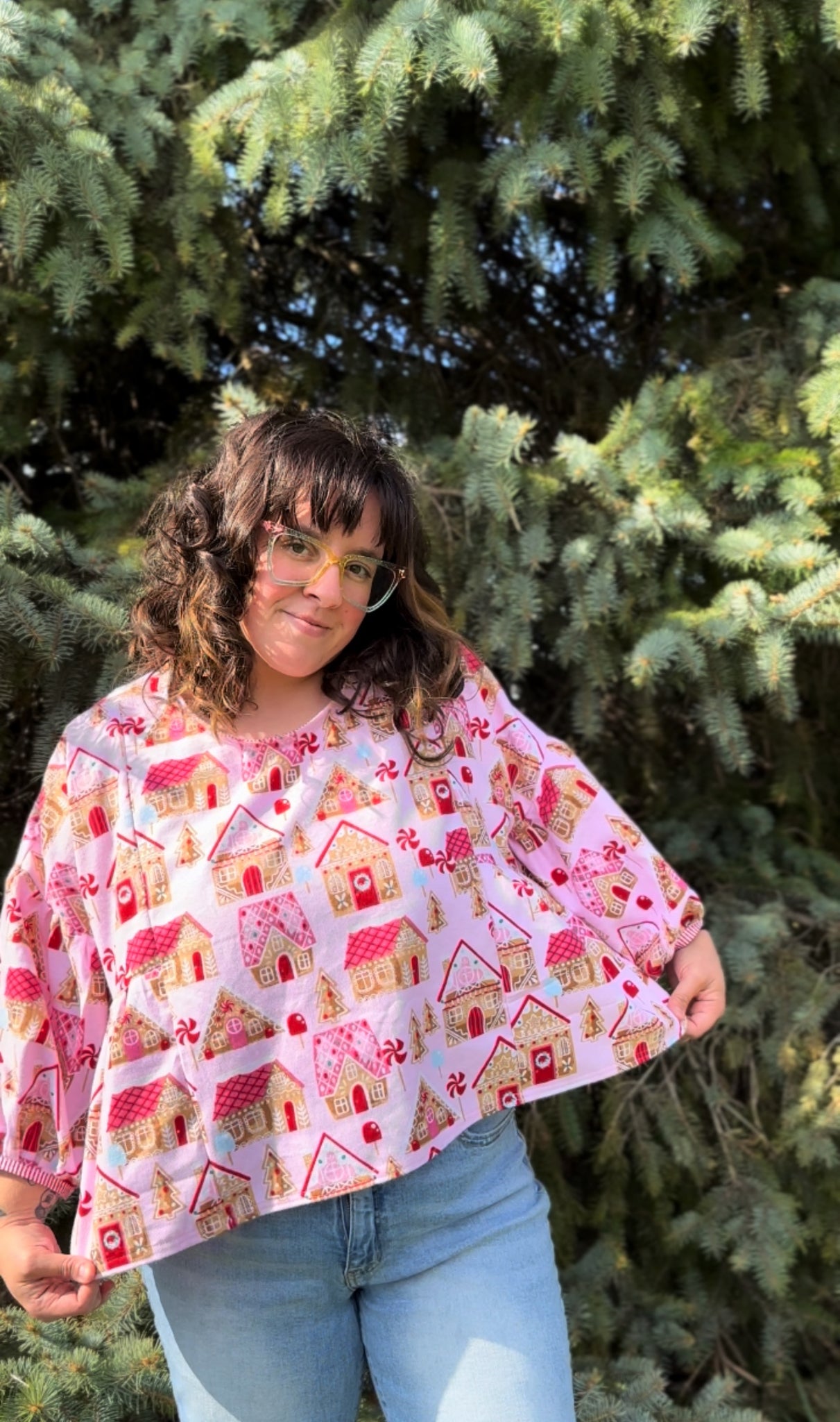 XL pink gingerbread top