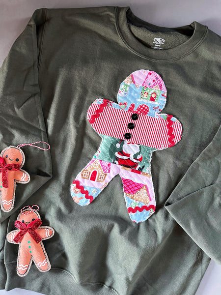 Adult small gingerbread sweater