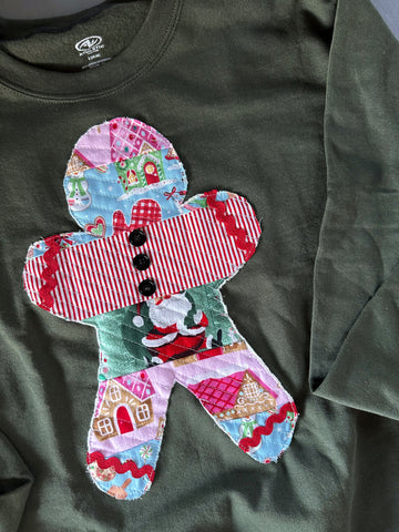 Adult small gingerbread sweater