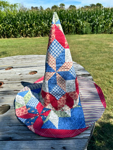 Quilted upcycled witch hat