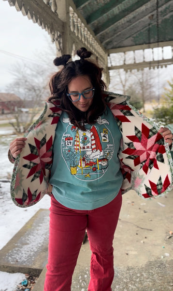 XL Christmas patchwork jacket