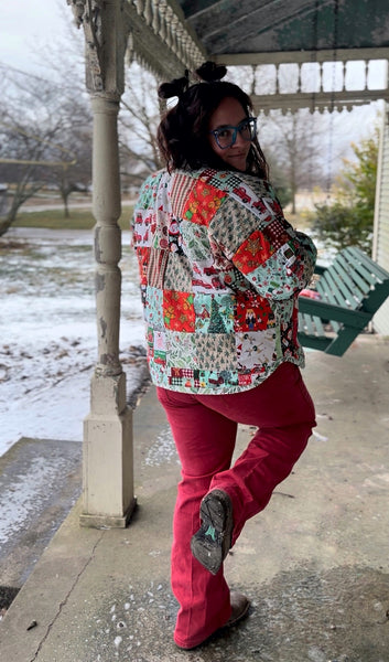 XL Christmas patchwork jacket