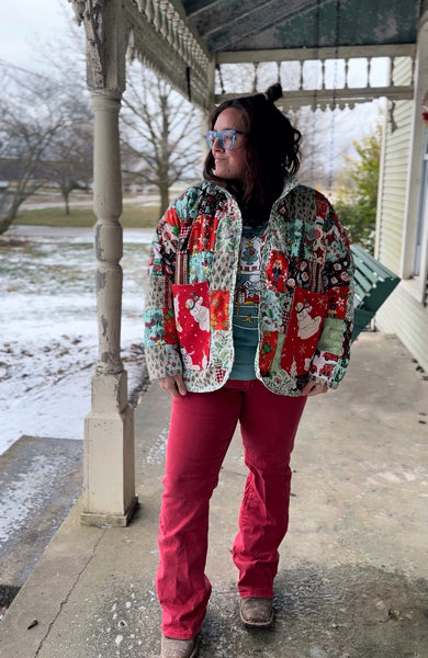 XL Christmas patchwork jacket