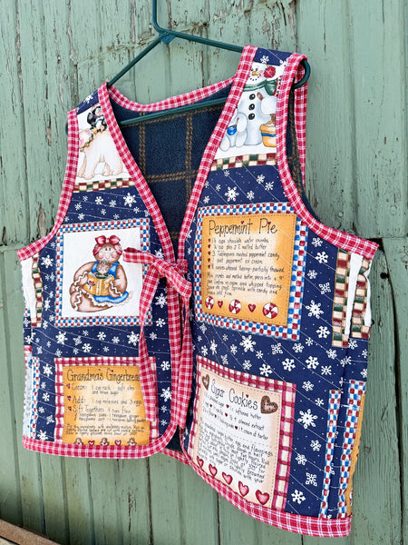 Grandmas vintage recipe vest LG