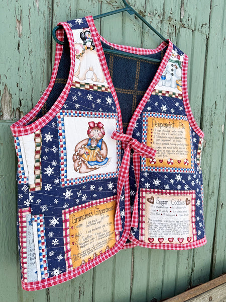 Grandmas vintage recipe vest LG