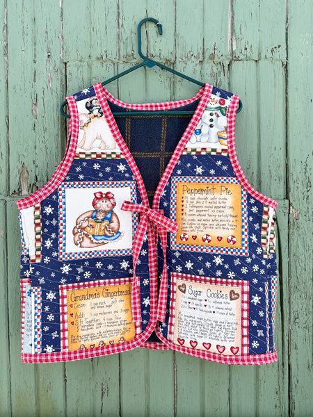 Grandmas vintage recipe vest LG